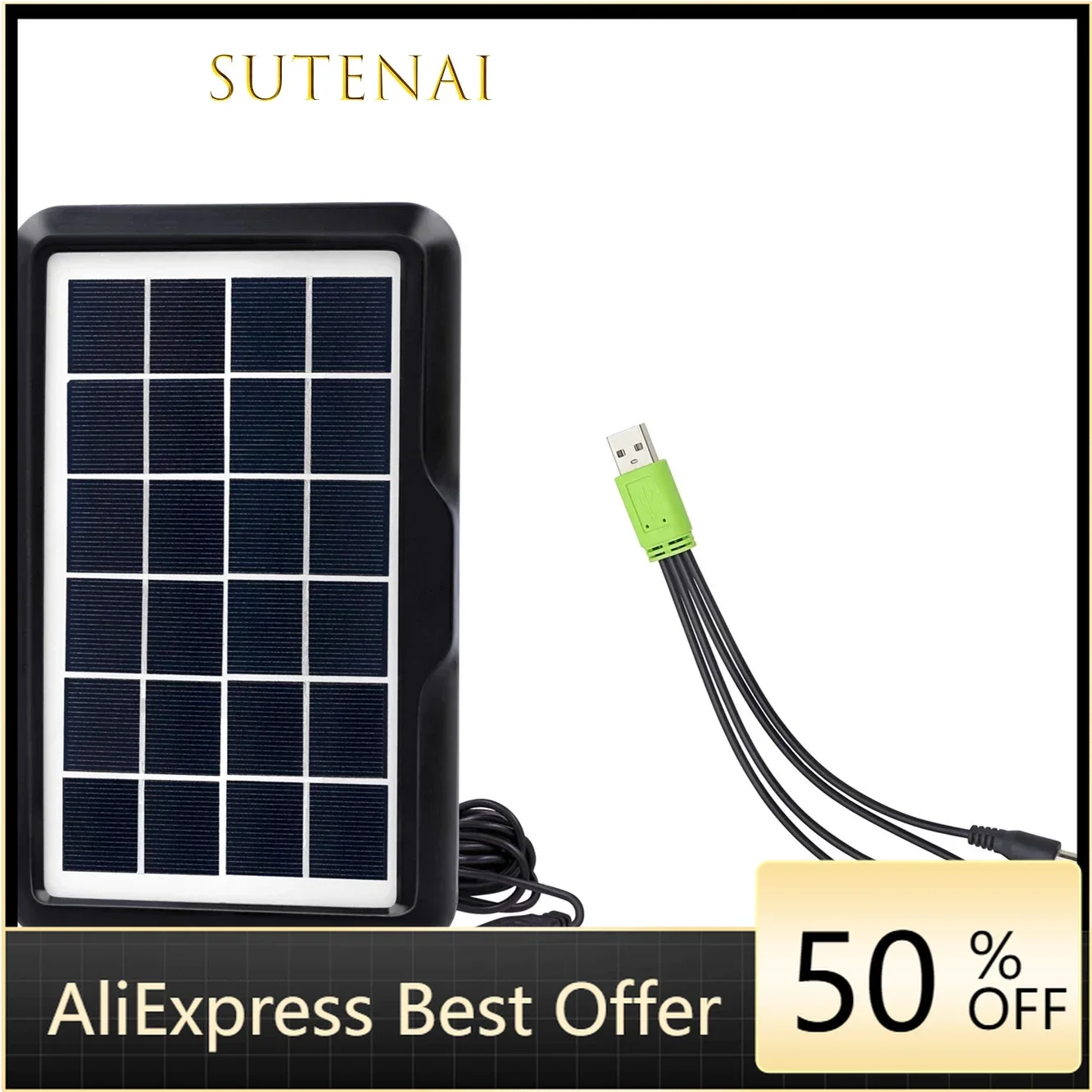 

Solar photovoltaic panel, USB with 1-5 mobile phone charging solar panel