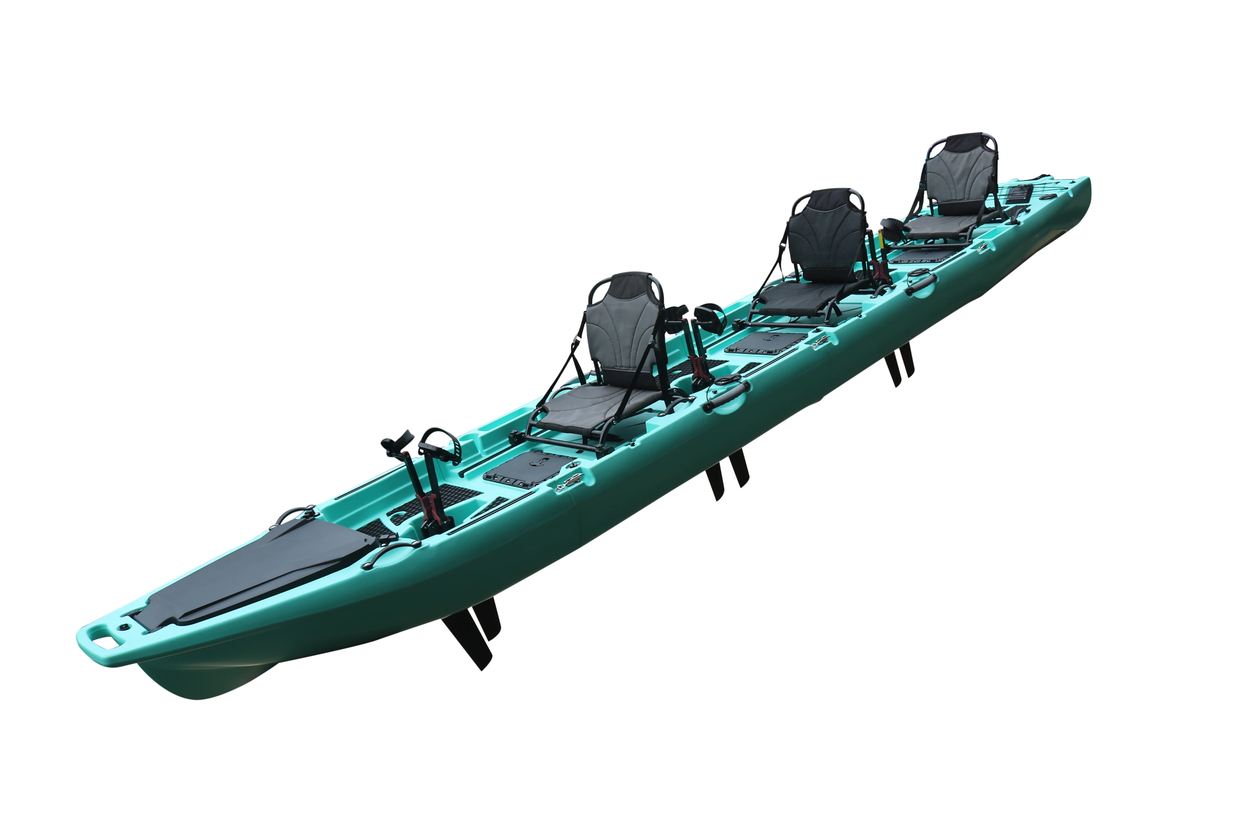 Фото Модульный педальный рыболовный каяк из HDPE-пластика, 18,6 футов, 4-секционный, разборный, легко устанавливается и транспортируется, новый дизайн №4