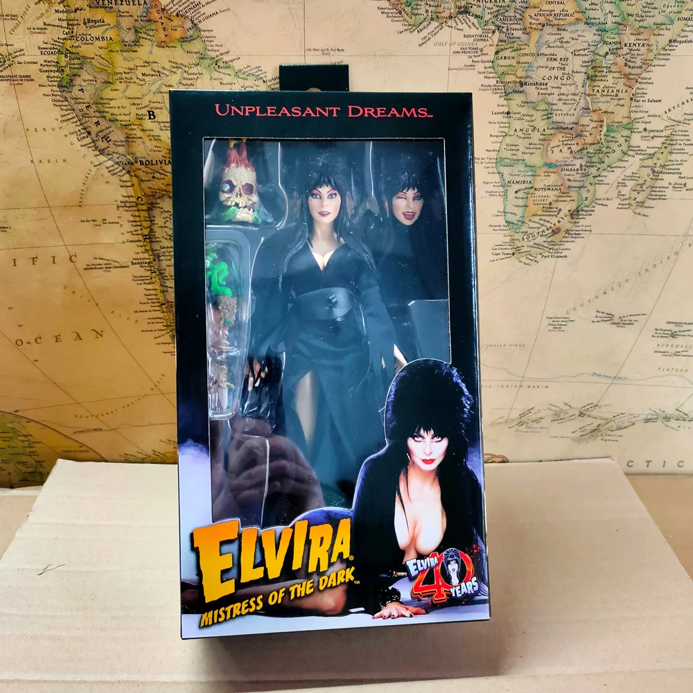 

Vogue Original Unpleasant Dreams Elvira Mistress of The Dark 40 Years 20CM Sexy NECA Action Figure Model Toys Gift Collection