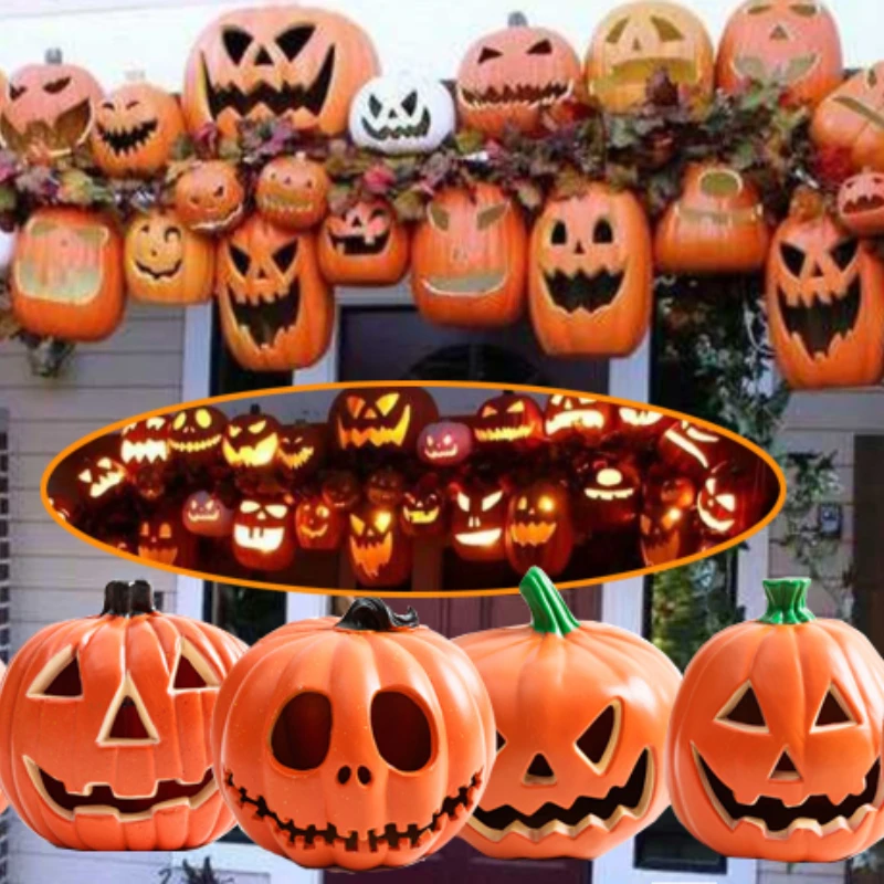 

Pumpkin Lights Halloween LED Lamp Jack-O-Lantern Large Flashing Ghost Festival Glowing Pumpkins Room Garden Halloween Decoration