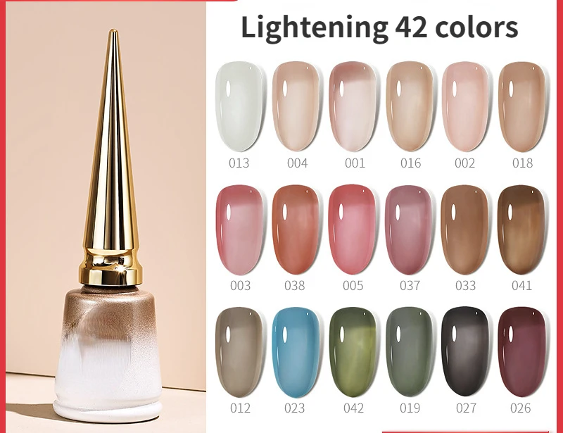 

42 kinds of colors 15ml ice transparent nude color nail polish gel set jelly transparent color light therapy nail gel