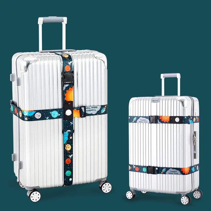 Travel Necessary Luggage Straps Password Customs Lock Adjustable Cross Belt Suitcase Band Baggage Suitcase Rope Tape Accessories