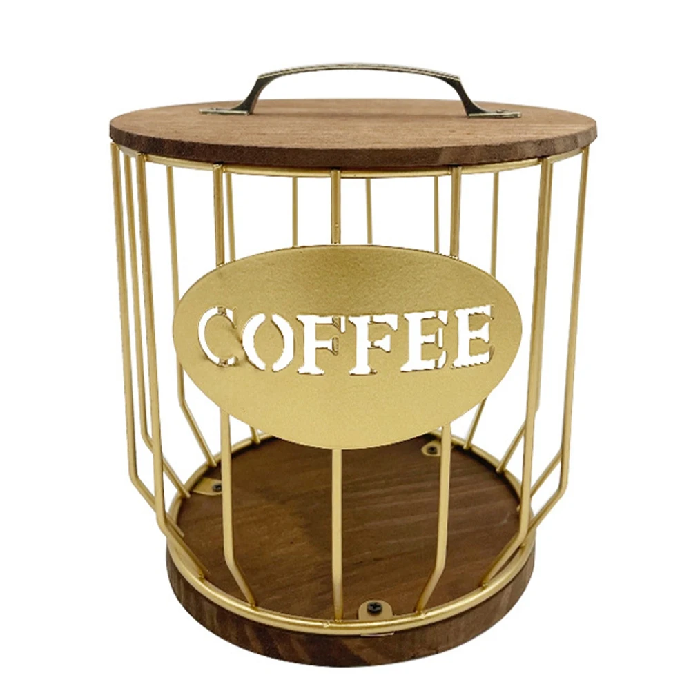 

Hollowed Coffee Capsule Storage Basket Fruit Coffee Pod Organizer Holder Cafe Hotel Golden