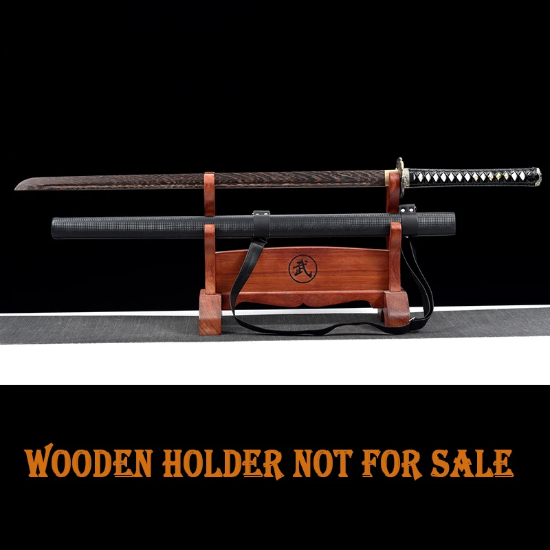 a wysokiej jakości drewniany miecz ninja japońska katana treningowy ostrze z drewna dziennego Saya paskiem metalowe okucia