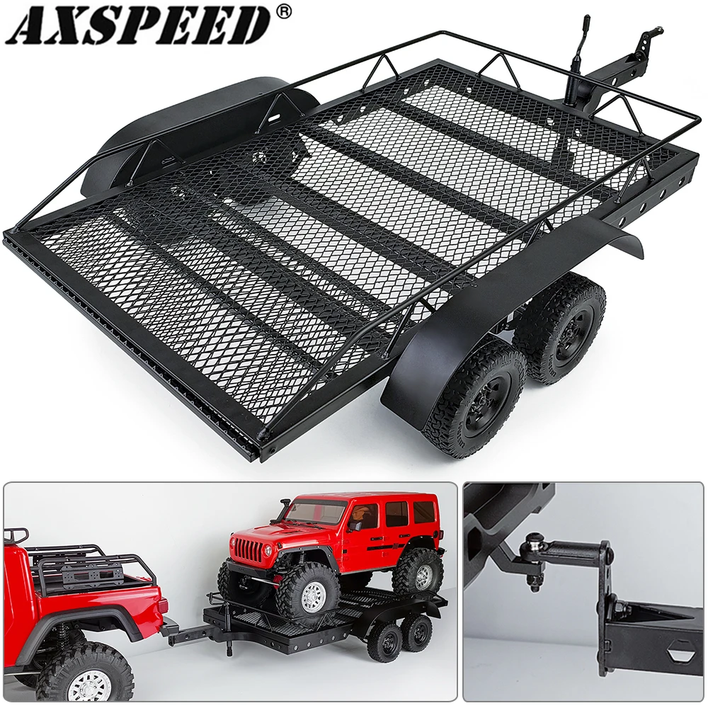 Автомобильный грузовой прицеп AXSPEED металлический грузовик для 1:10 RC Crawler Axial SCX10 CC01