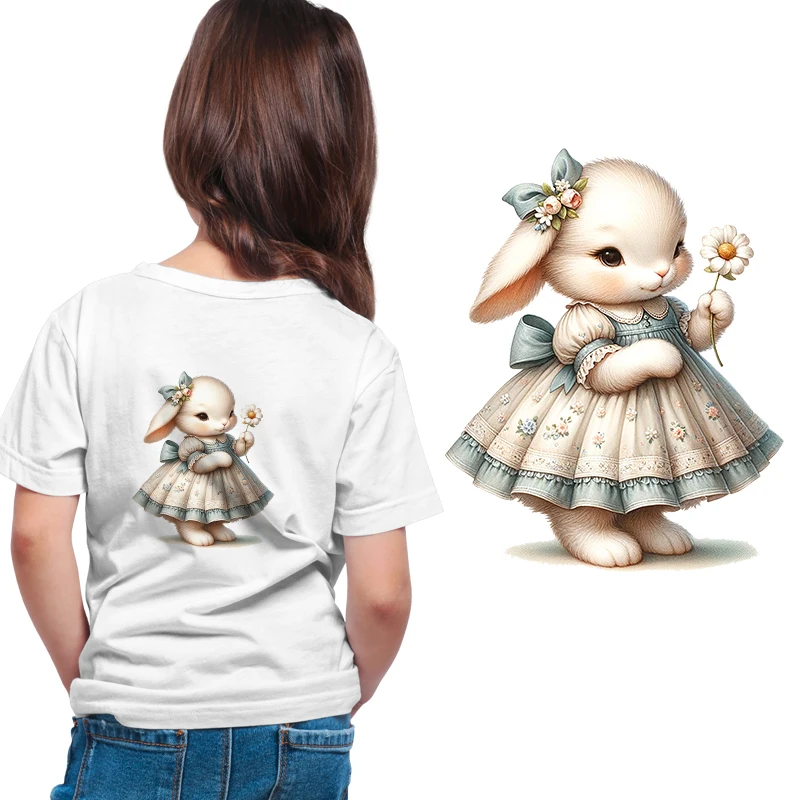 Термопечать на одежде для детей с изображением милого кролика
