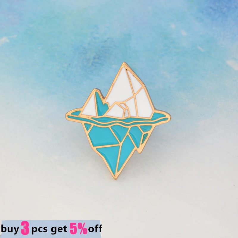 Игольницы-броши Badge Drop Shipping Iceberg с рисунком эмали на воротнике, декоративные аксессуары для джинсов с подарком для друга, оптом.