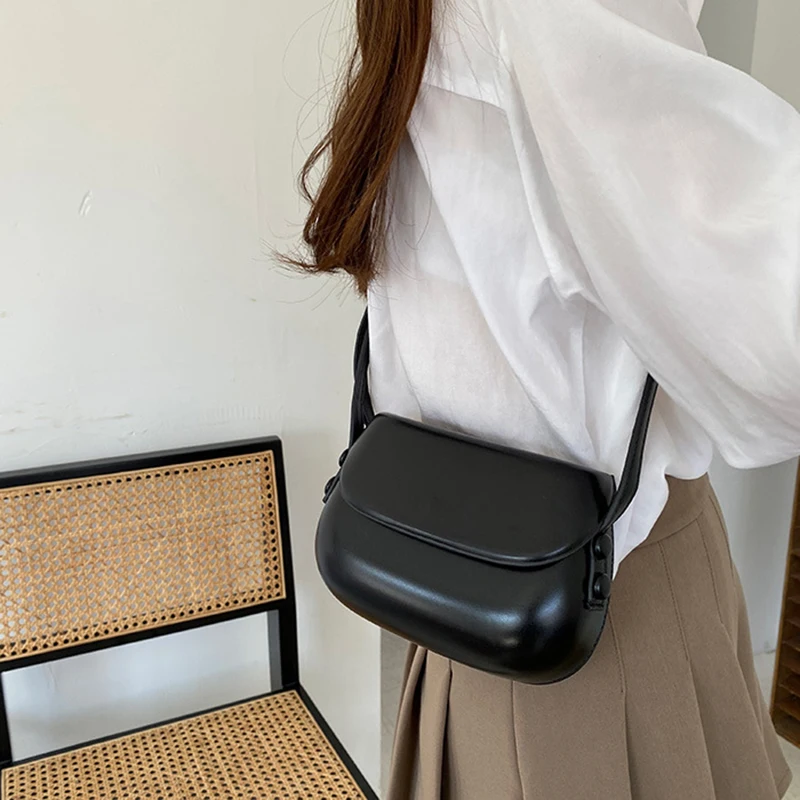 Fashion Women's Small Crossbody Bag PU Leather Solid Color Shoulder Messenger Bags Shell Handbag Purse Cellphone Bag For Female