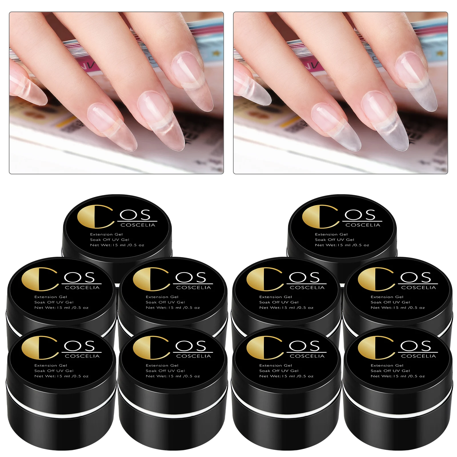 

10 шт., УФ-гель для наращивания ногтей, 15 мл