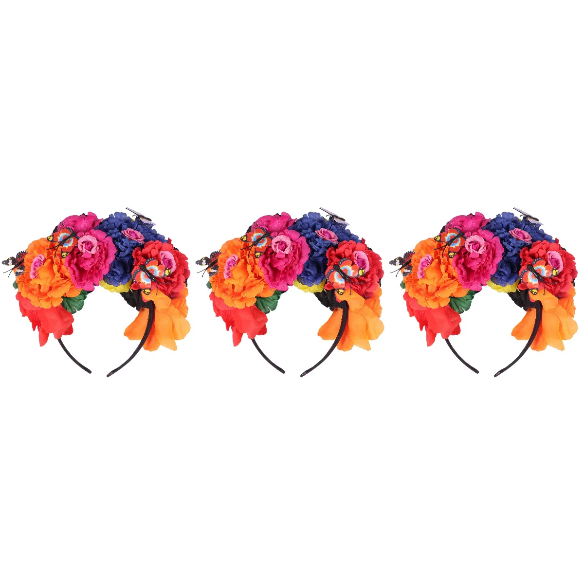 

3 Pieces Flower Headband Hair Accessories Crown Headpiece Stylish Headbands Women Floral Headdress Garland Wreath Wedding