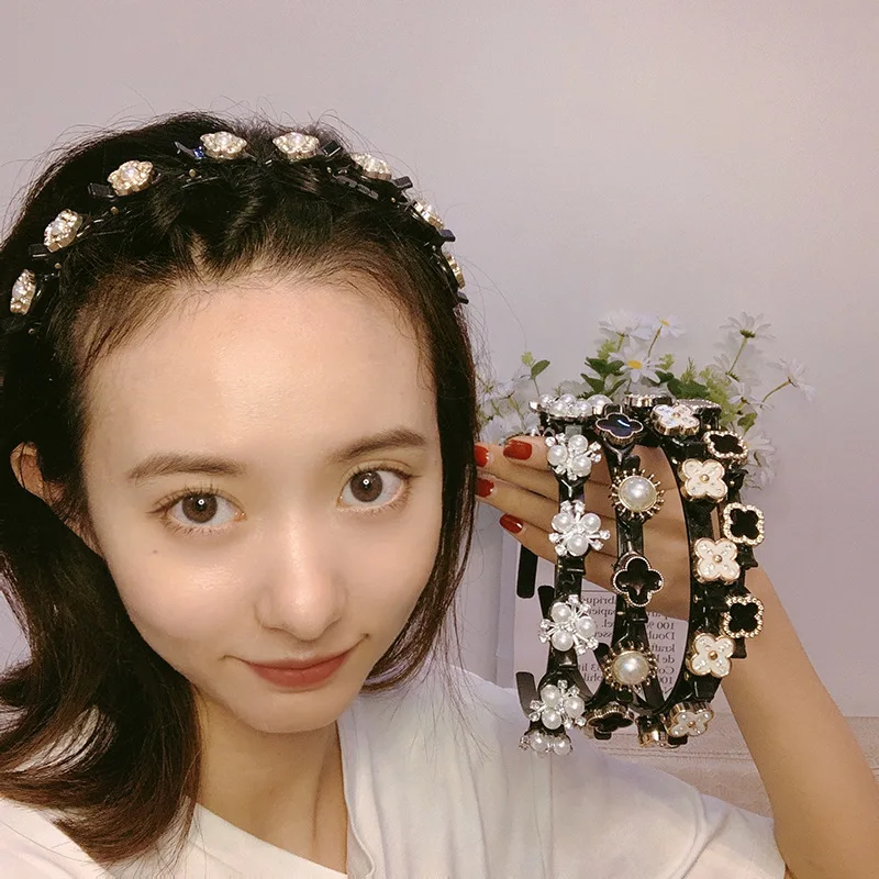

Hair Ties Accessories Headband Band Cheveux Ligas Para Cabello Tiara Clip Cheveux Bandeaux Cute Korean Style Pearl Rhinestones