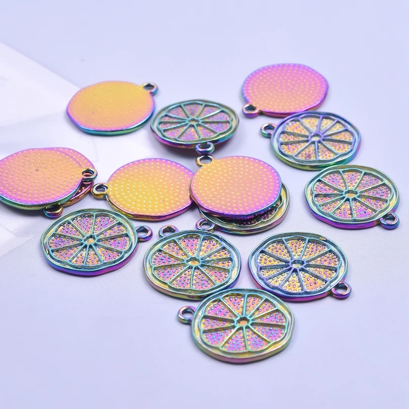 

10pcs DIY Fruit Rainbow Lemon Pineapple Charms For Jewelry Making Supplies Grape Charm Women/Men Pendant Handmade Accessories