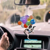 dog car hanging ornament with colorful balloon car hanging ornament interior mirror pendant for car