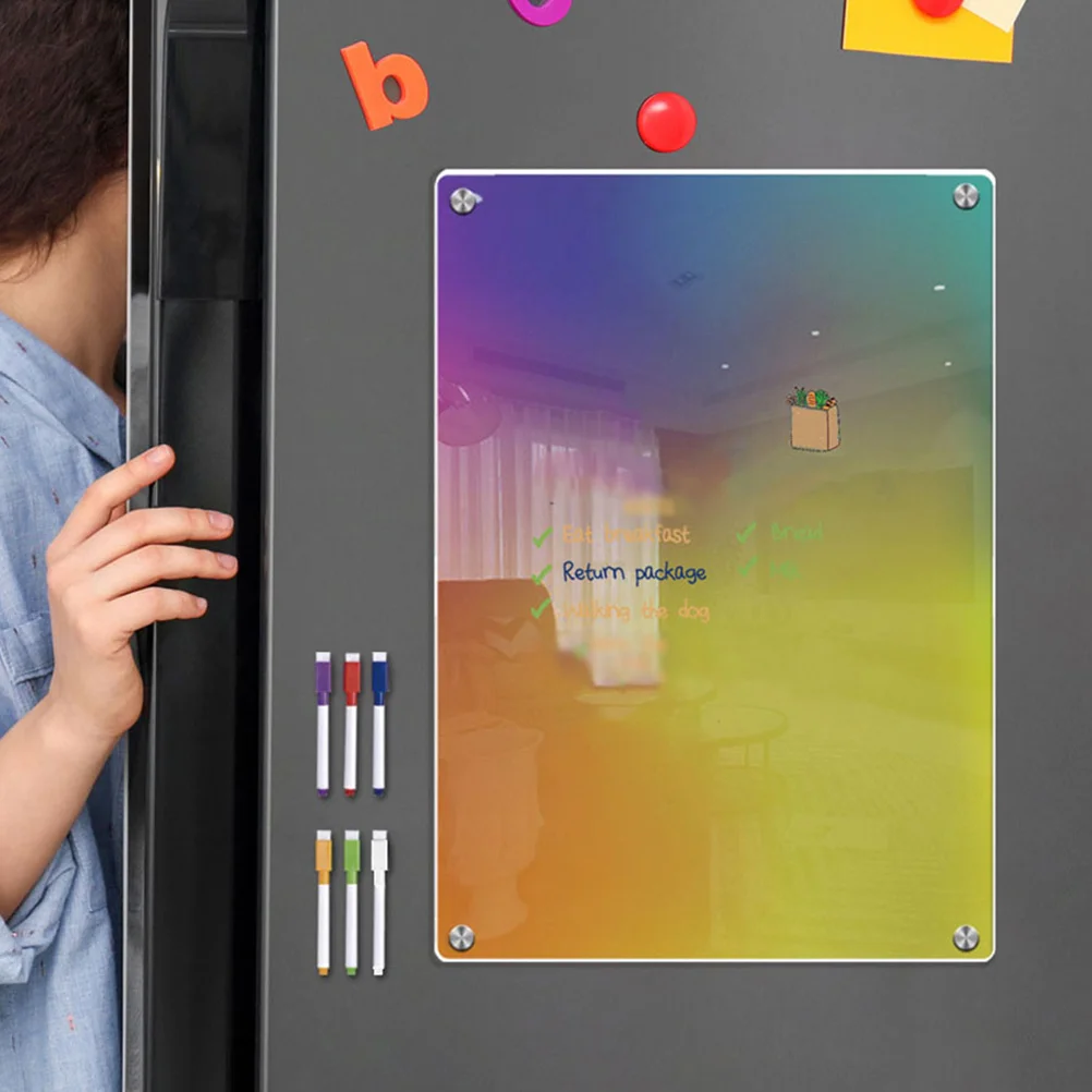 

1 Set of Erasable Weekly Planner Board Memo Board for Fridge Colored Dry Erase Board Magnetic Writing Board