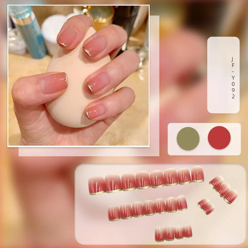 

24pcs Matte False Nails Square Head Frosted Press Glue On Acrylic Nails Ballet Detachable Full Cover Artificial Fingernails