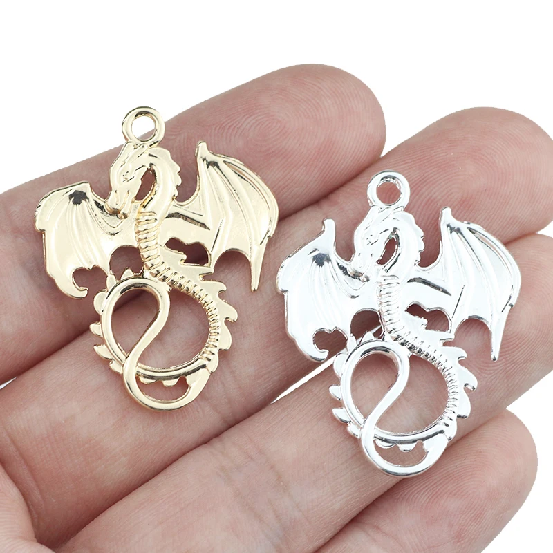 4Piece 27*34mm Gold Silver Color Dragon Fly Pendant Charm For DIY Jewelry Necklace Bracelet  Making
