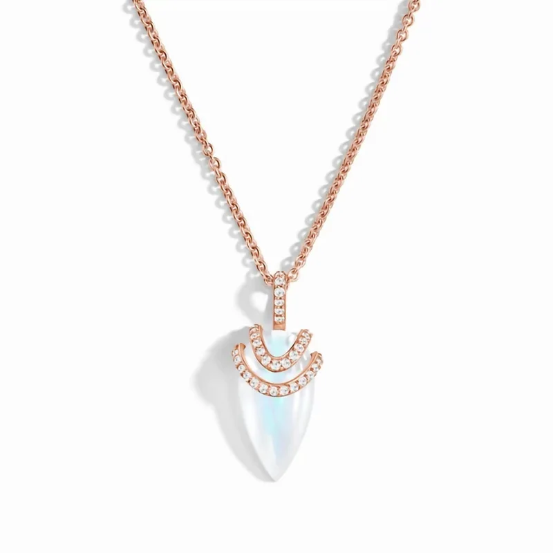 

Hot selling S925 sterling silver water drop moonstone pendant rose gold necklace female niche fashion all-match jewelry