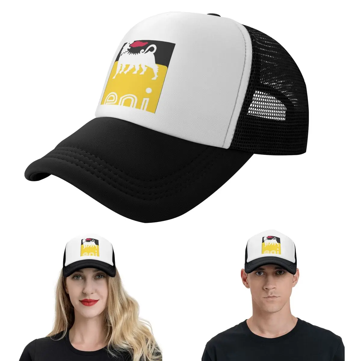 Фото Бейсболка Agips Eni Racing Car Oil Cap, повседневная сетчатая бейсболка, регулируемая кепка, хип-хоп, летняя, унисекс. №2