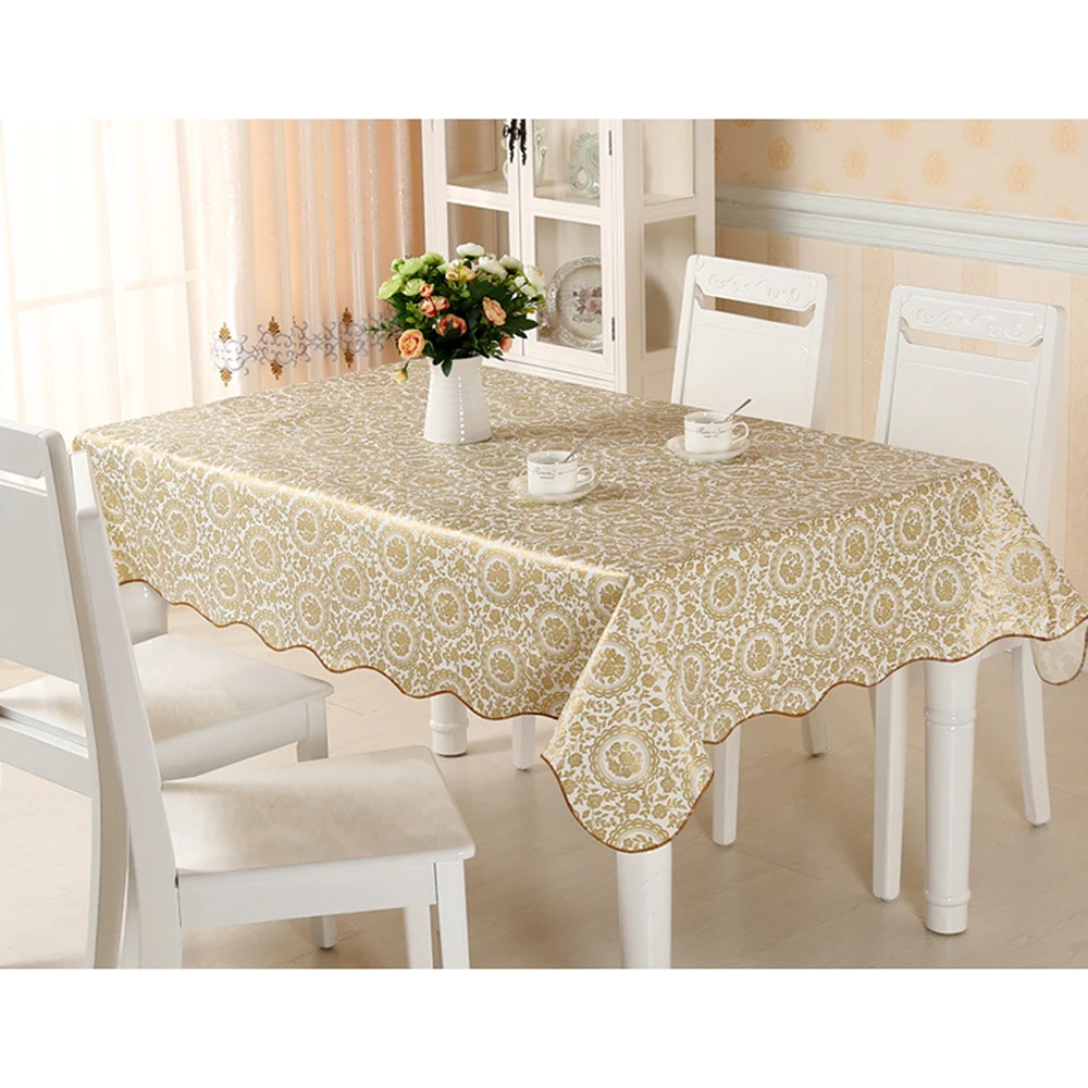 

Золотая ПВХ скатерть 90x90/106x152/152x152/137x183 см