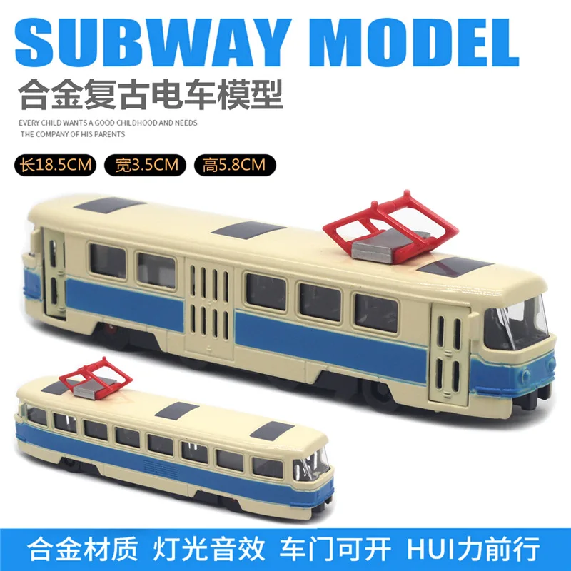 1:90 модель трамма в стиле ретро из сплава освещение музыка автобус автомобиля
