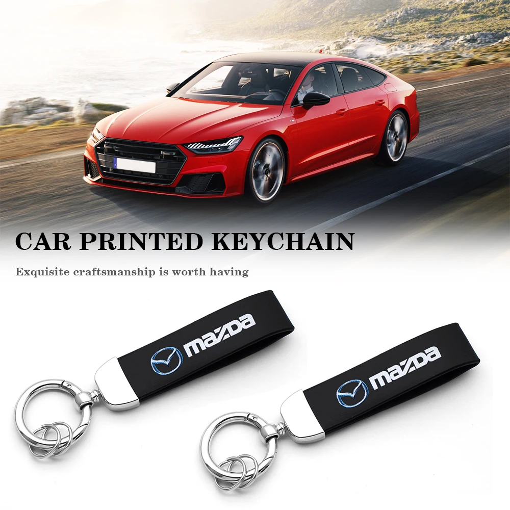 

Leather Business Key Rings Car Logo Letters Organizing Storage High Quality Gifts For Mazda 3 Alexa CX4 CX5 CX8 CX30 Etc