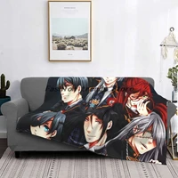 all characters black butler knitted blanket anime japan fuzzy throw blankets airplane travel personalised soft warm bedspreads