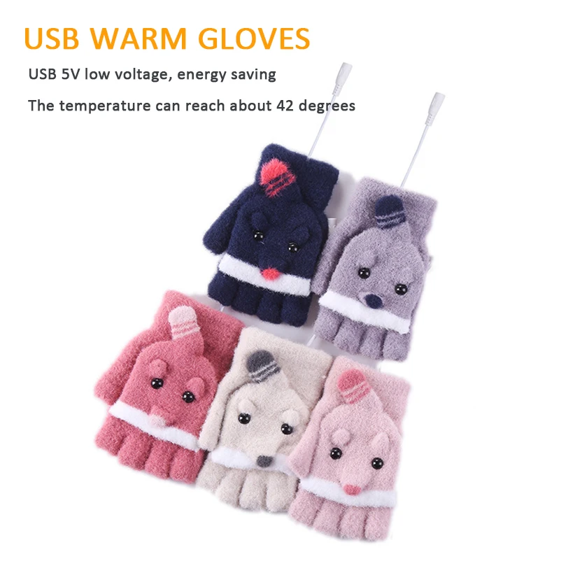 

Winter Practical Heated Riding Gloves USB Charging Warm Hand Gloves Outdoor Activities Constant Temperature Windproof Mitten