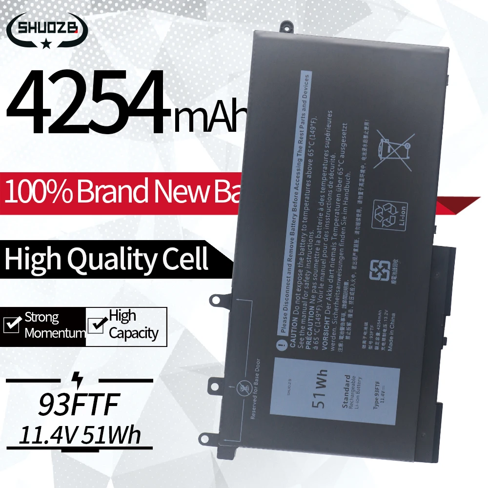 

Аккумулятор для ноутбука 93FTF для Dell Latitude 5480 5490 5580 5590 5495 E5290 E5288 83XPC 4YFVG D4CMT Precision 15 5491 3520 3530 V