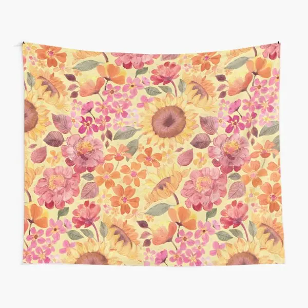 

Happy Boho Sixties цветочный Гобелен Декор для дома спальни подвесное красивое покрывало Полотенце Украшение для йоги дорожное настенное одеяло
