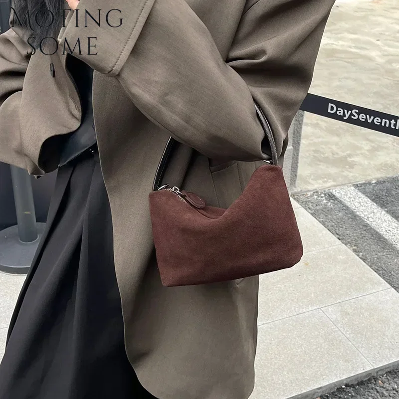 Motingsome мини-сумка роскошная замшевая портативная сумка-бокс из воловьей кожи