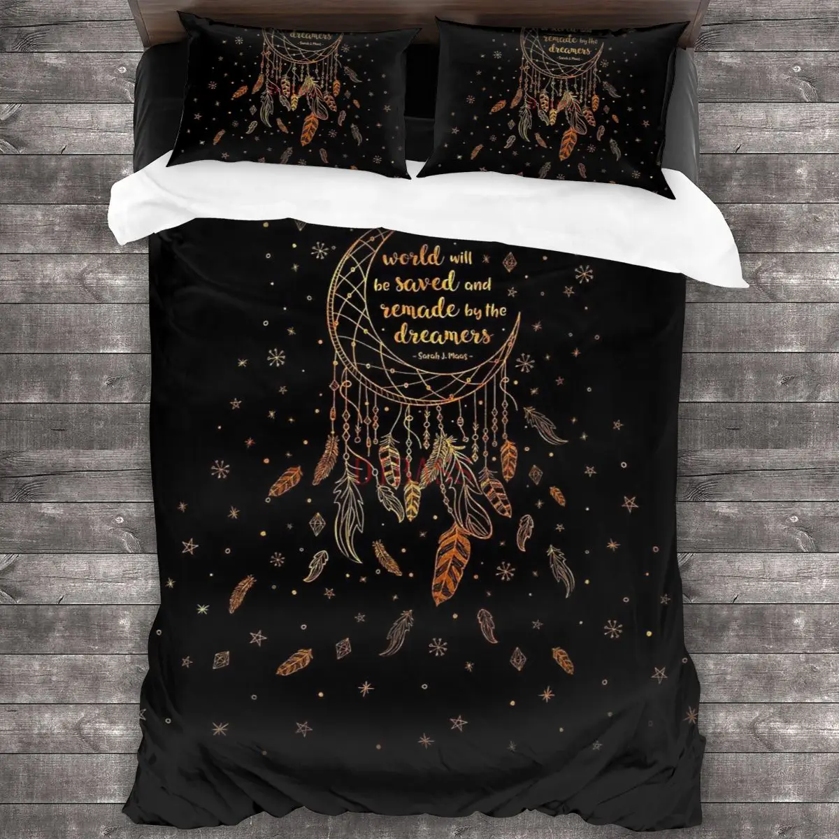 

Saved And Remade - Gold Soft Microfiber Comforter Set with 2 Pillowcase Quilt Cover With Zipper Closure