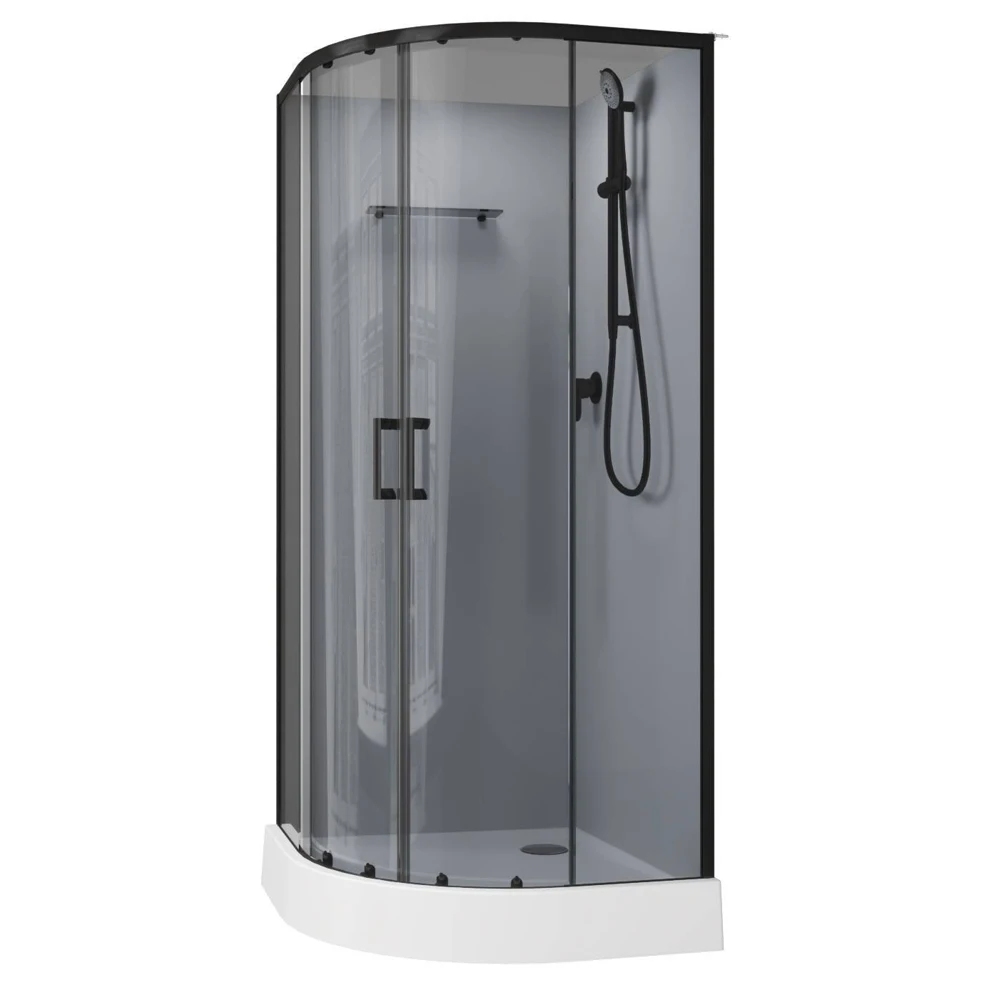 Душевая кабина Aquanet Passion EVO R black  90x90 см набор 3 | Строительство и ремонт