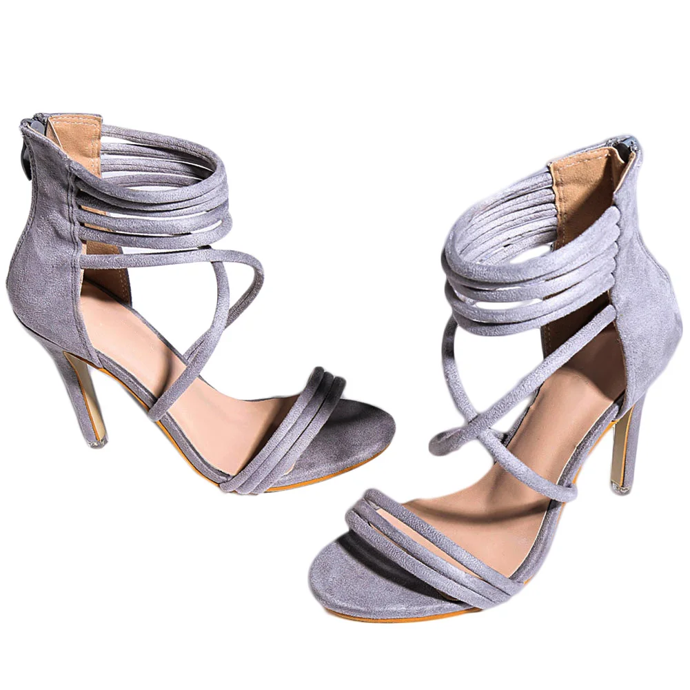 

Женские босоножки на высоком каблуке 11 см с ремешком на щиколотке