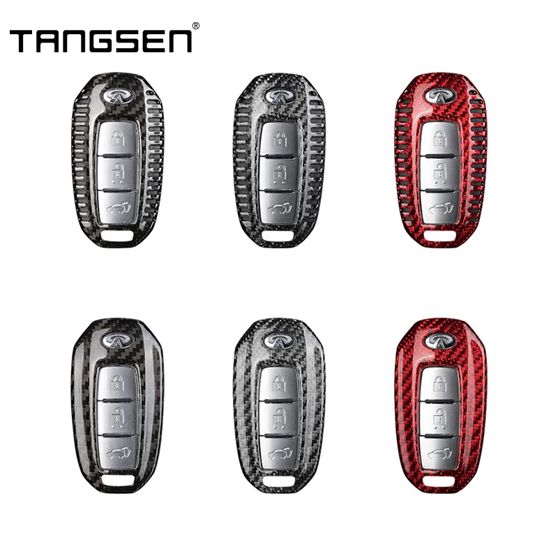 Чехол для автомобильного ключа из углеродного волокна Infiniti Q50 Q60 QX50 QX55 QX60 умный