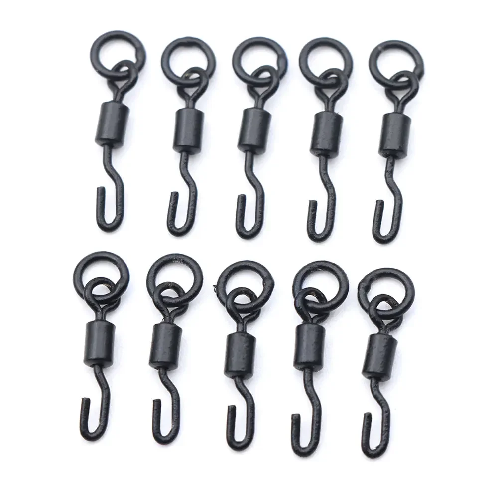

20pcs Carp Fishing Accessories Spinner Ring Swivels Quick Change Hooklink Fishing Rig Hook Connector For Carp Coarse Fish Tackle