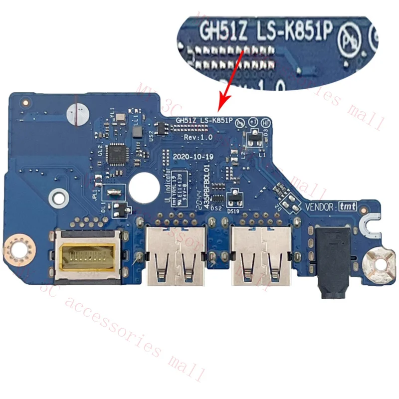 Новая плата аудио ввода-вывода USB RJ45 для Acer AN515-55 56 57 44 45 46 PH315-53 PH315-54