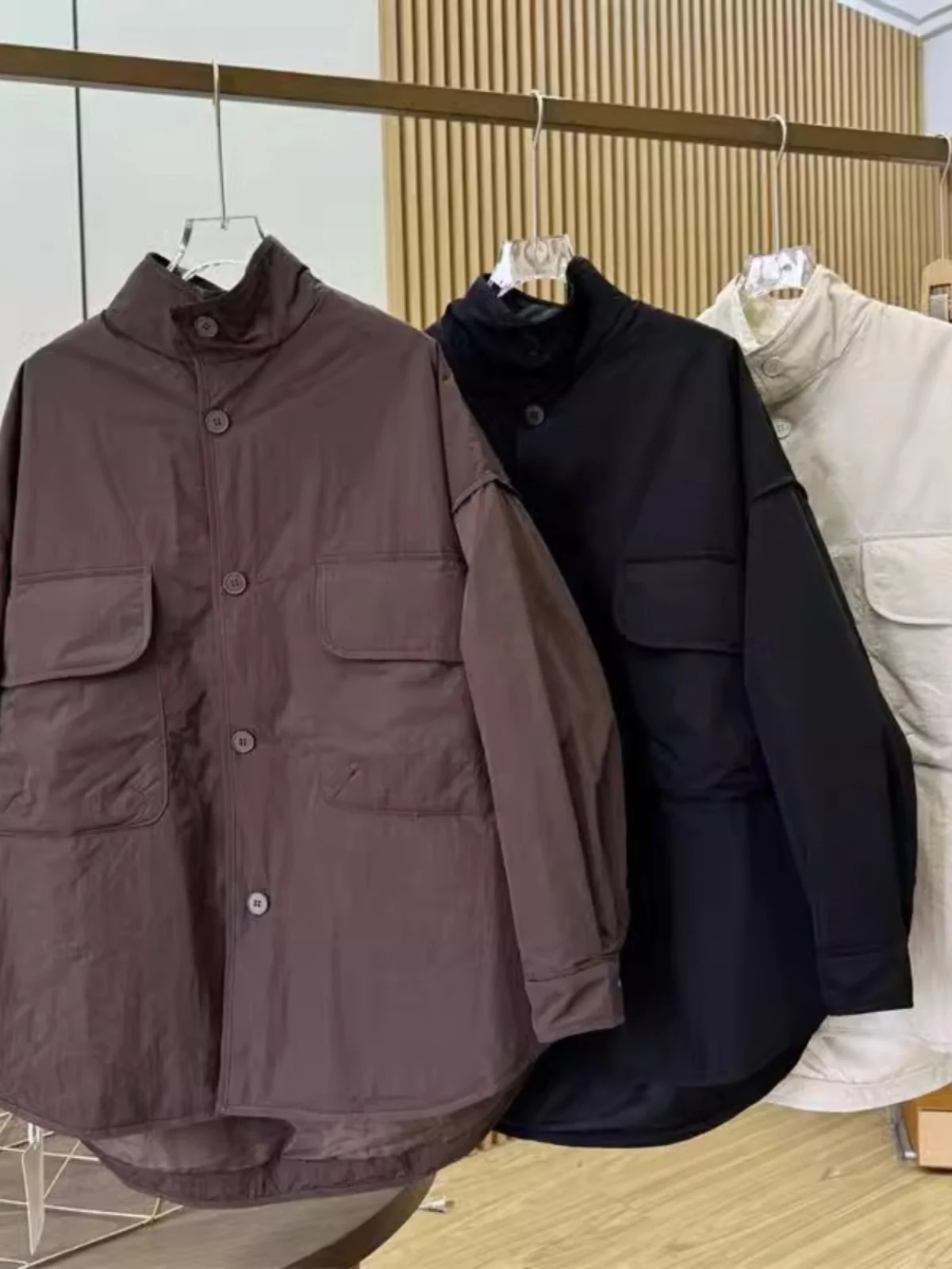 Retro Sle Solid Cargo Large Pocket Cotton-padded jacket Outerwear Autumn and Winter 2024 New Plus size women clothing All-M...