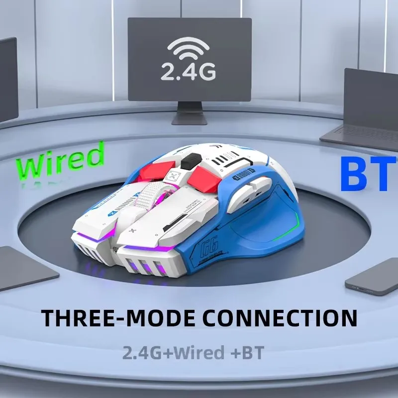 ZLRLMHY 2 4G USB Bluetooth Беспроводная игровая мышь 12-клавишная RGB проводная Meche для Windows IOS