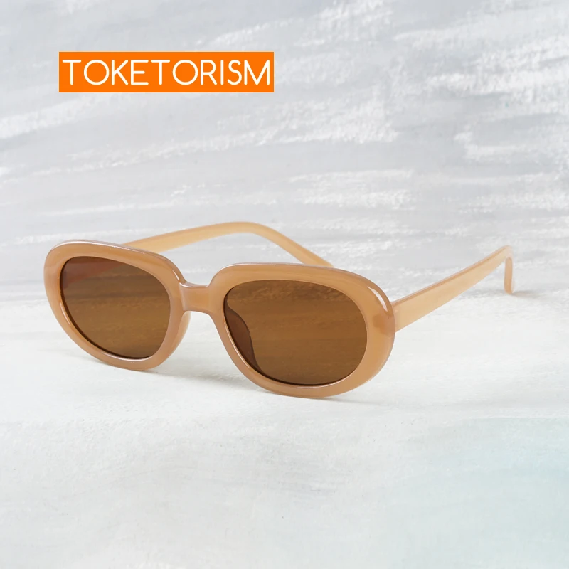 

Toketorism Stylish Oval Women Sunglasses Fashion UV400 Shades Female Oculos De Sol 11179