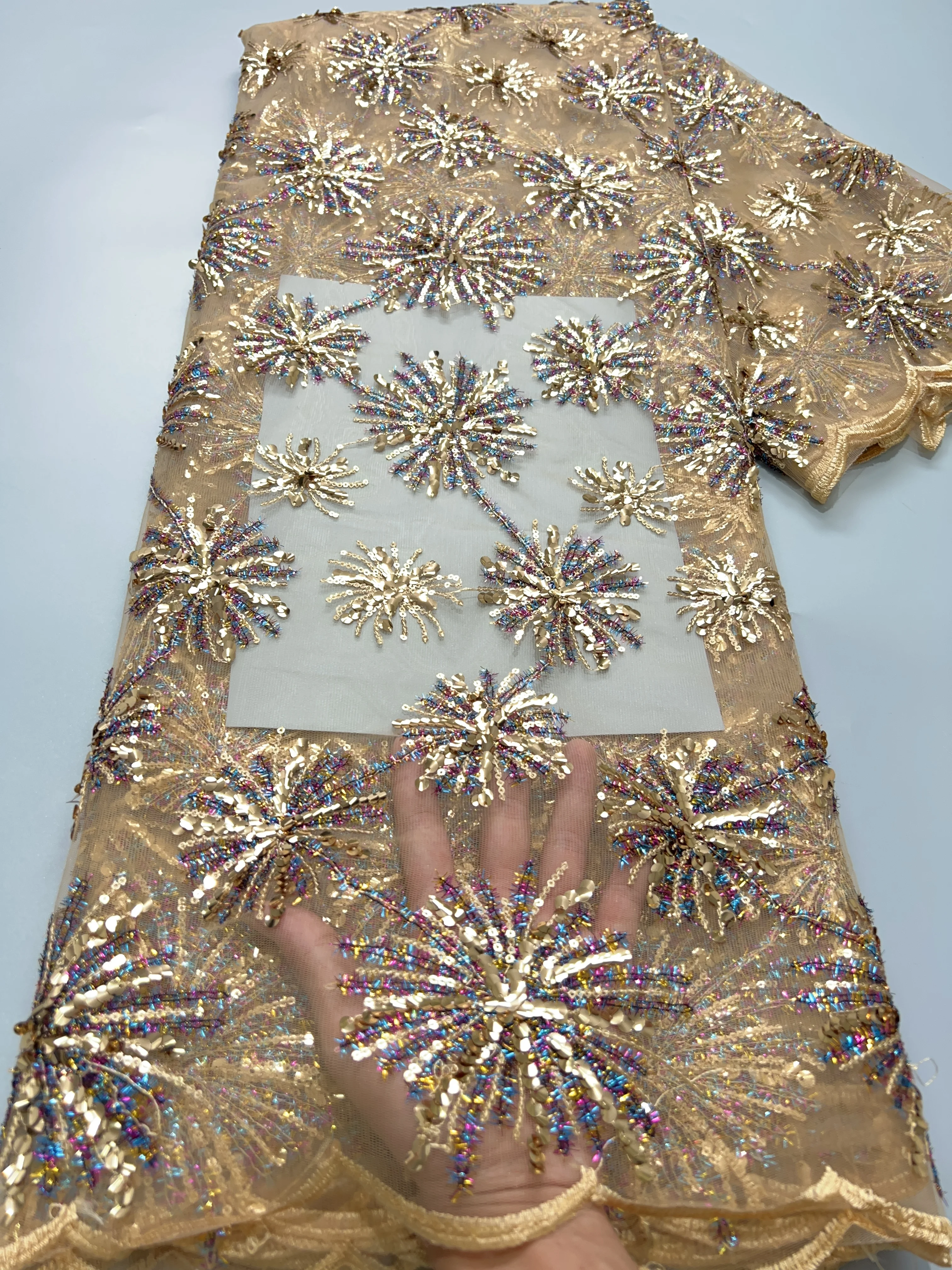 Kalume Высококачественная африканская нигерийская кружевная ткань с красными