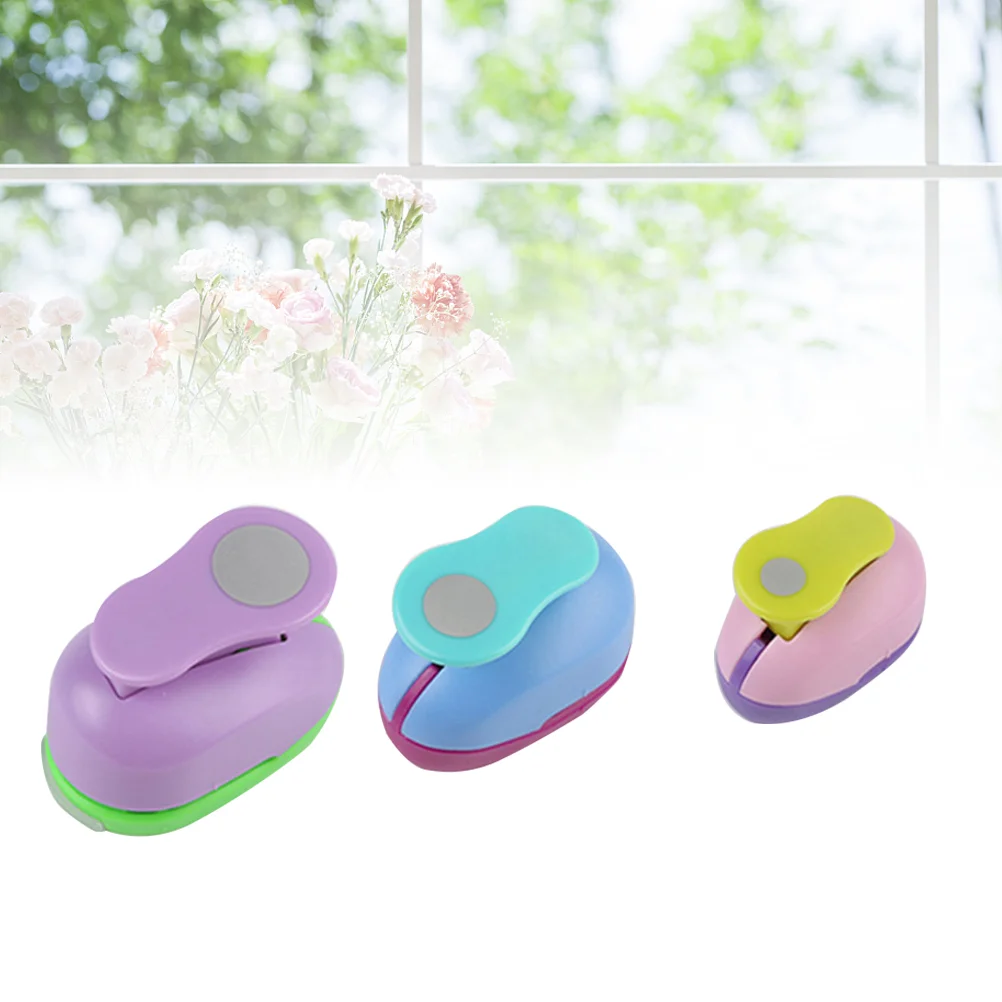 

3Pcs Paper Punches DIY Round Pattern Scrapbooking Accessory Crafts Tools for Gift