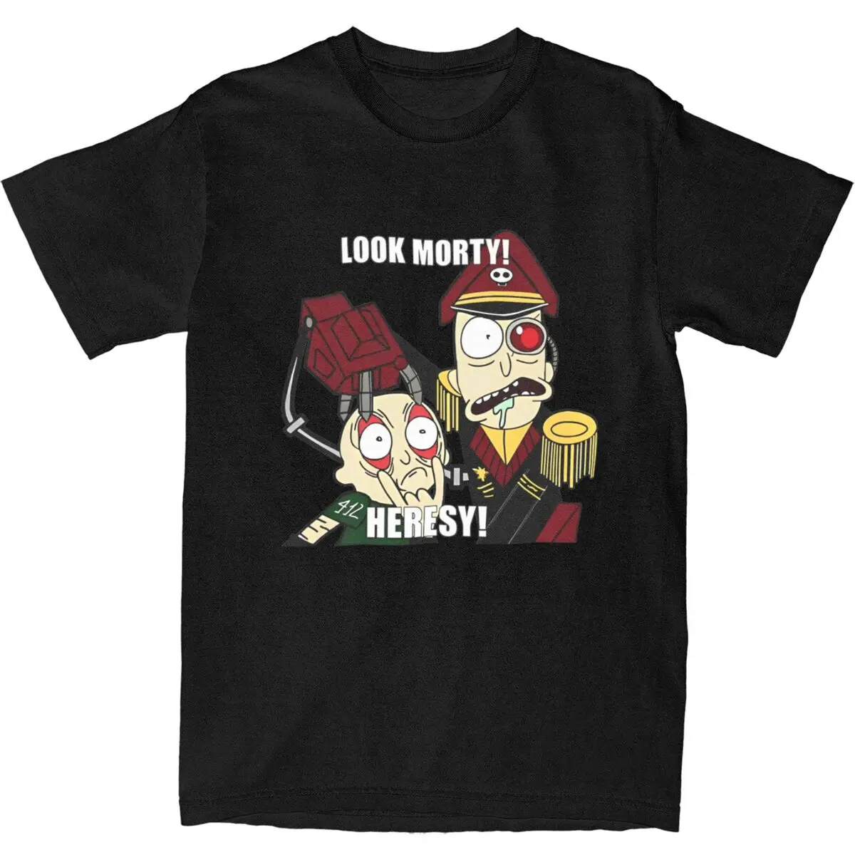 Warhammer 40k Look Morty Heresy футболка Harajuku футболки с коротким рукавом Y2K топы летние 100%