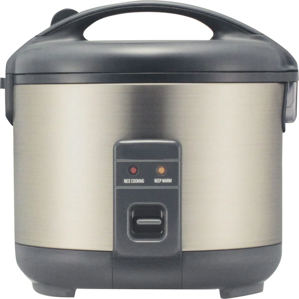 

CUP ELECTRIC RICE COOKER WARMER. KEEP WARM A MAXIMUM OF 12 HOURS. INCLUDES STEAM BASKET SPATULA AND RICE MEASURING CUP.