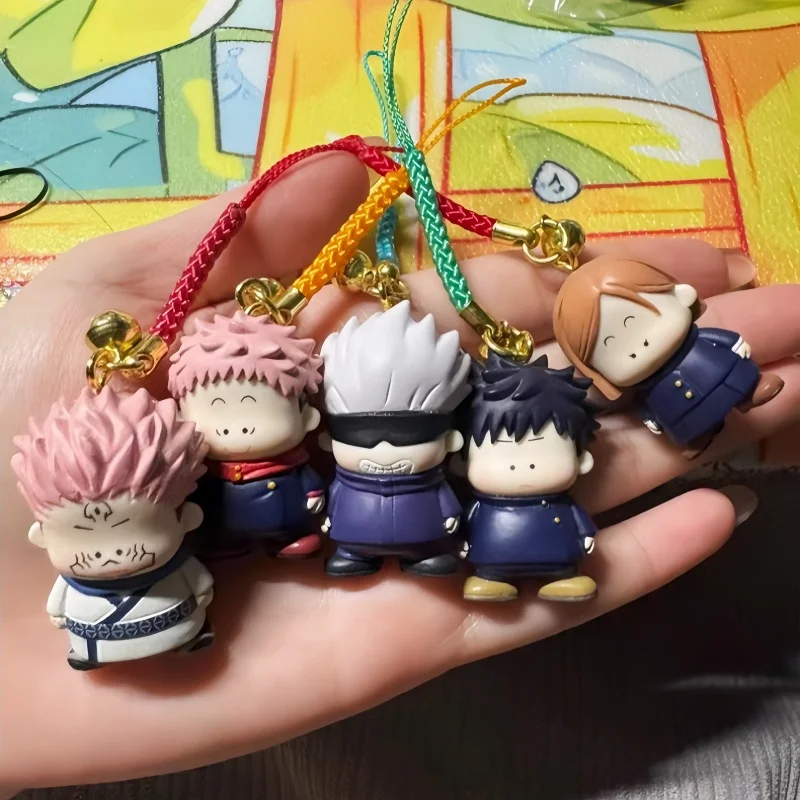 Фото Jujutsu Kaisen Anmie Фигурка Itadori Yuji Gojo Satoru Сумка Брелок Модель Игрушки Гашапон Персонаж Колокольчик Орнамент Сюрприз Рождественский Подарок №2