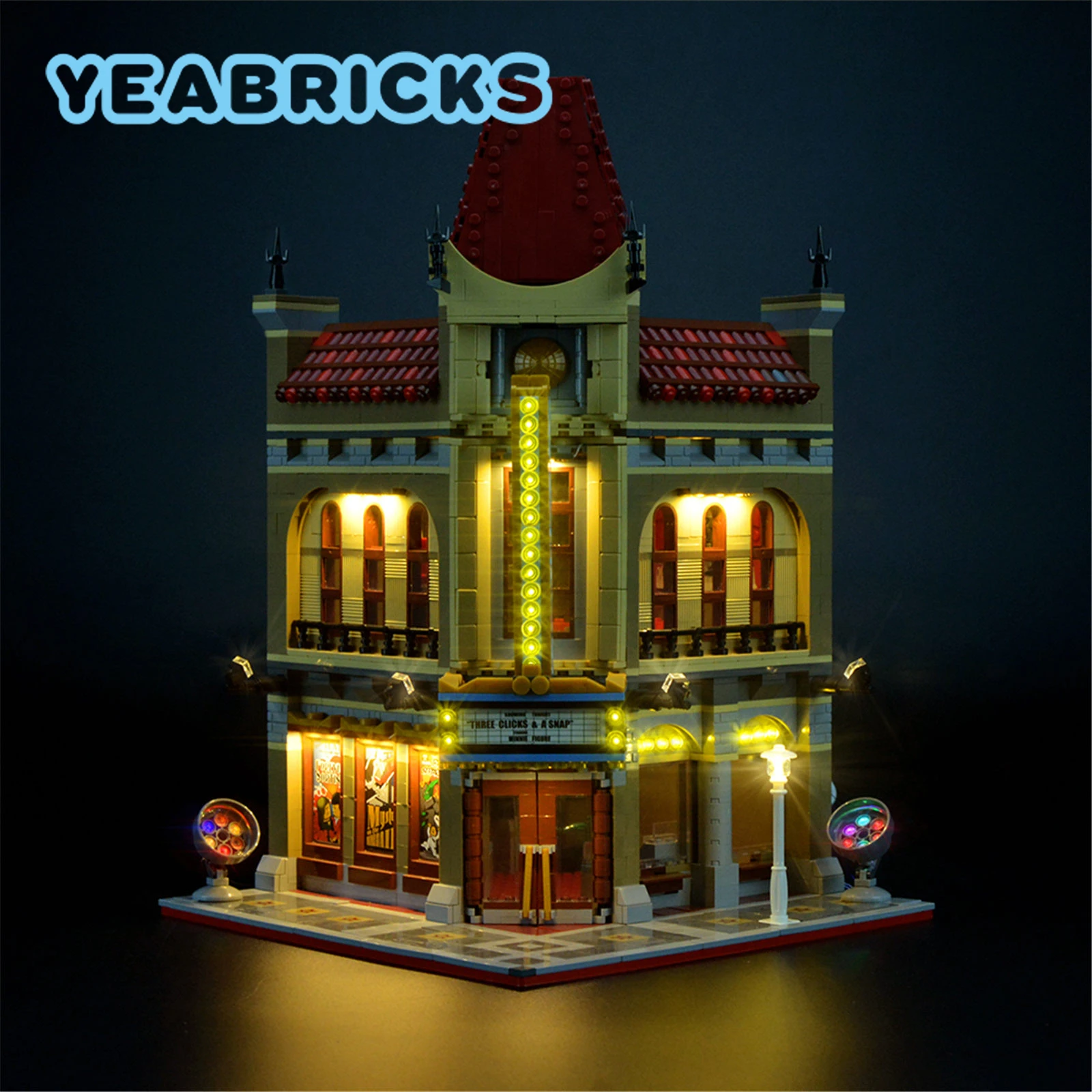 YEABRICKS-Kit de luz LED para cine de Palacio, 10232, bloques de construcción, no incluye el modelo, juguetes de ladrillos para niños