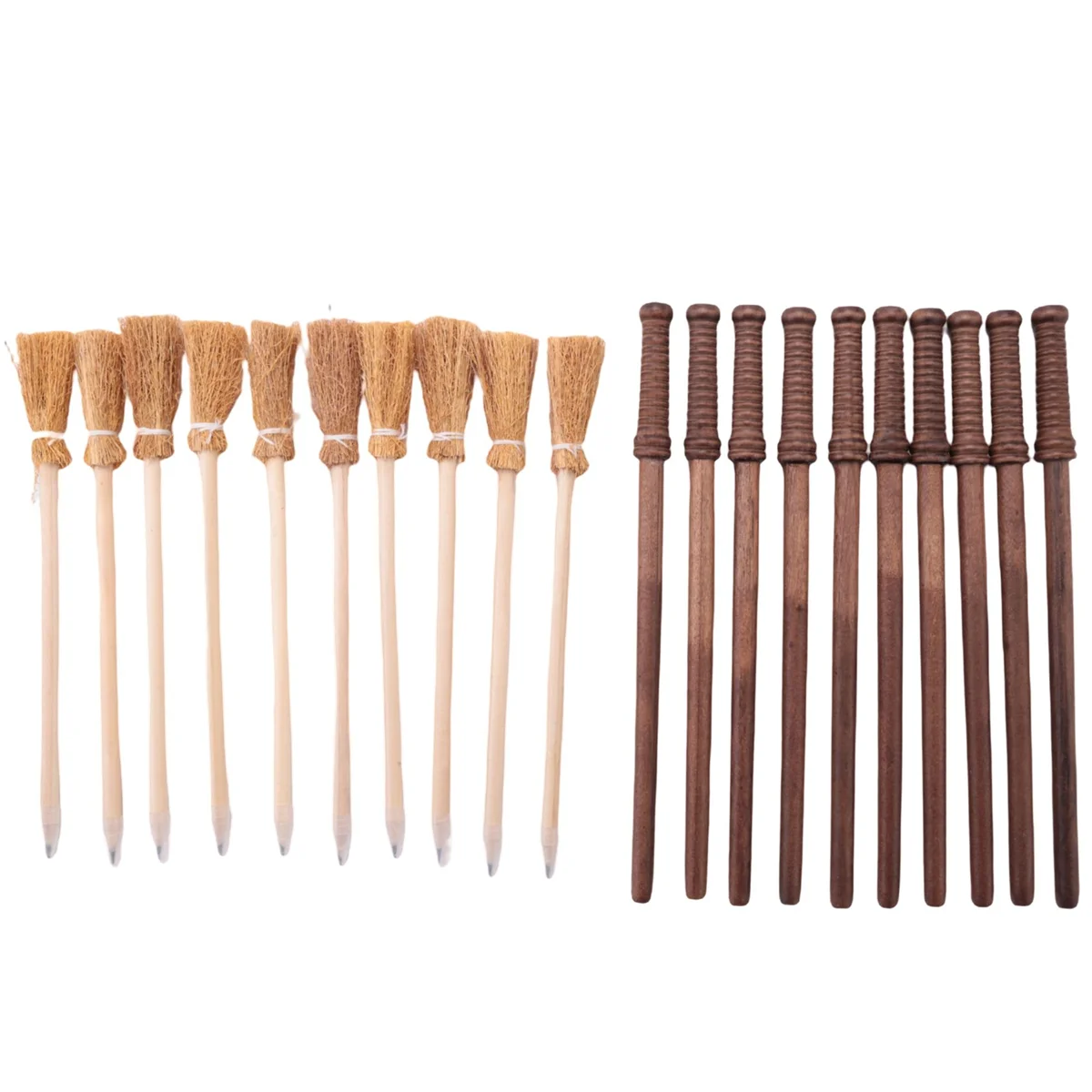 

10 Pcs Wand Pencils Party Supplies And10 Pieces Witch Broom Pencils, Wand Pencils Theme Birthday Goody Bag Filler Favors