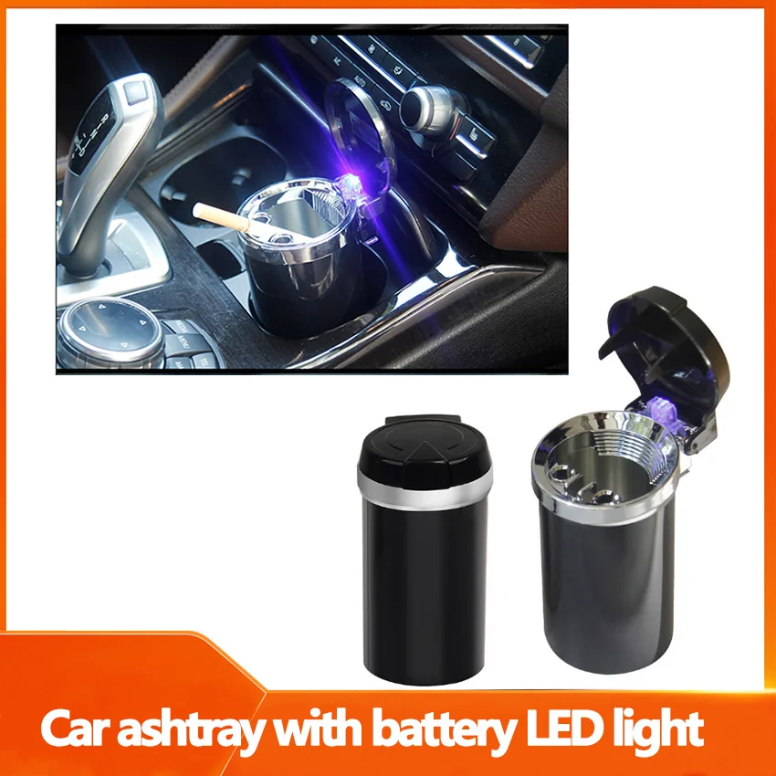 

Car ashtray with large capacity and high brightness with battery LED light car ashtray X2518D