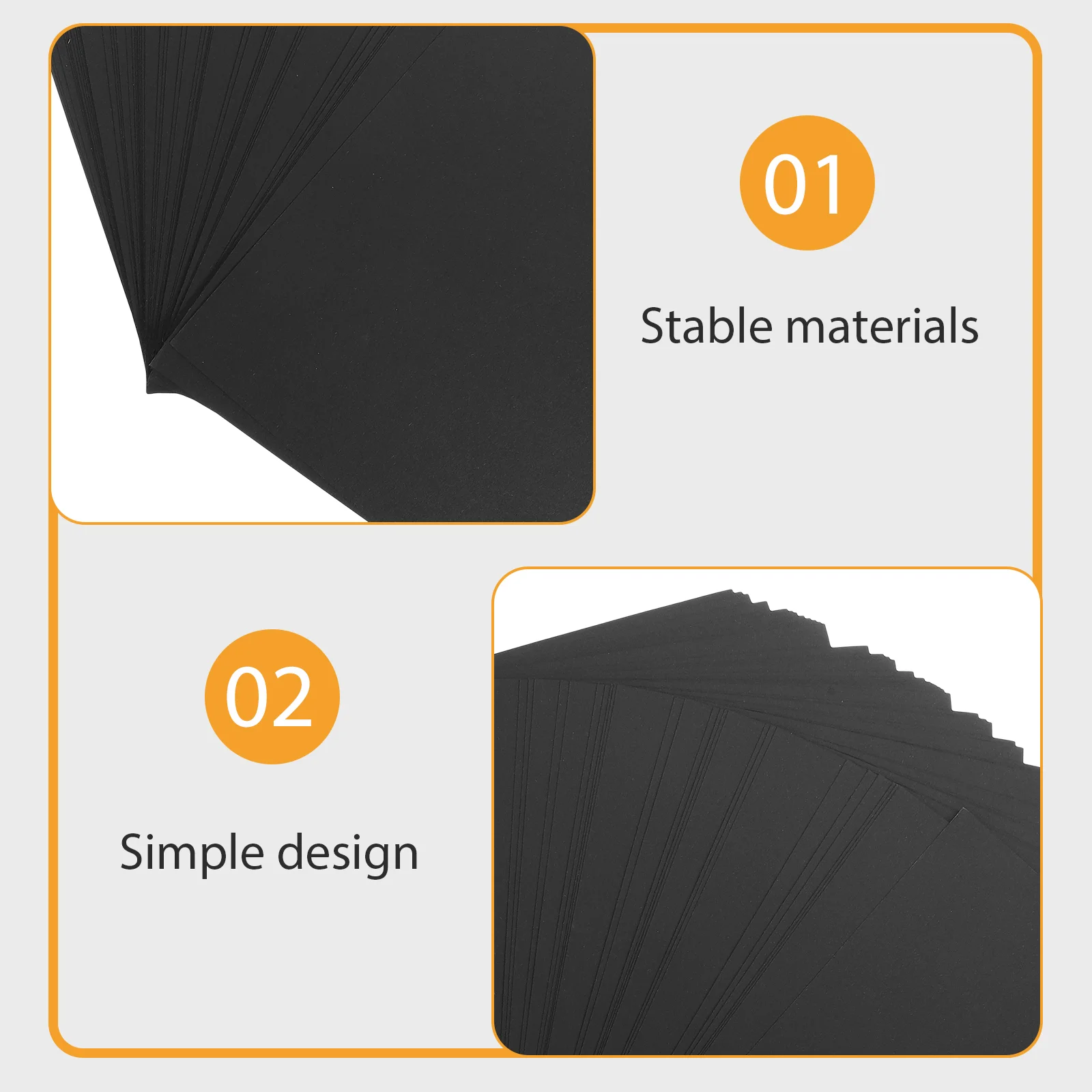 50 листов черной картонной подарочной упаковочной бумаги для изготовления белого