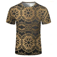 trend classic 3d texture geometric pattern digital printing mens casual top breathable sports teen short sleeve t shirt