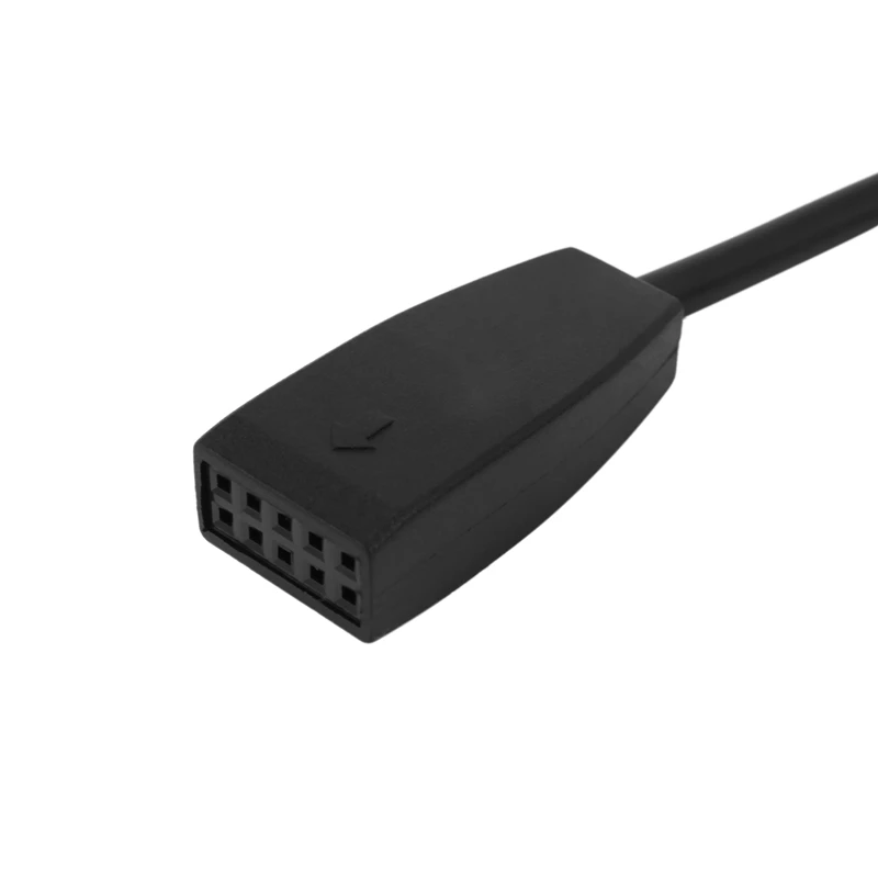 High Quality Black 10 Pin 3.5 Mm Jack Socket Car USB AUX IN Adapter Cable For BMW E39 E53 BM54 X5 E46